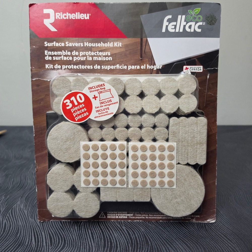 Richelieu Surface Savers Kit 310pc Beige Eco Feltac Floor Protectors 0598